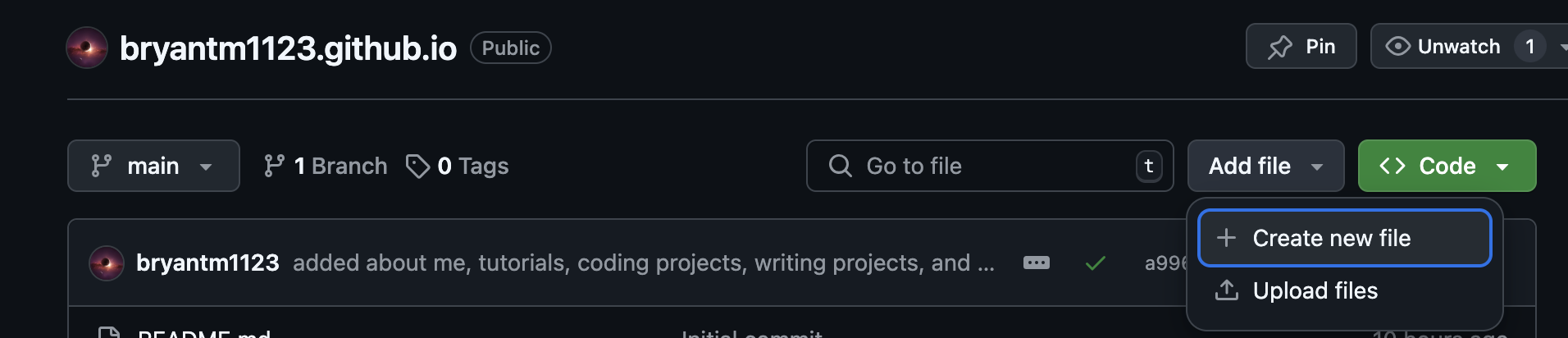 create new file