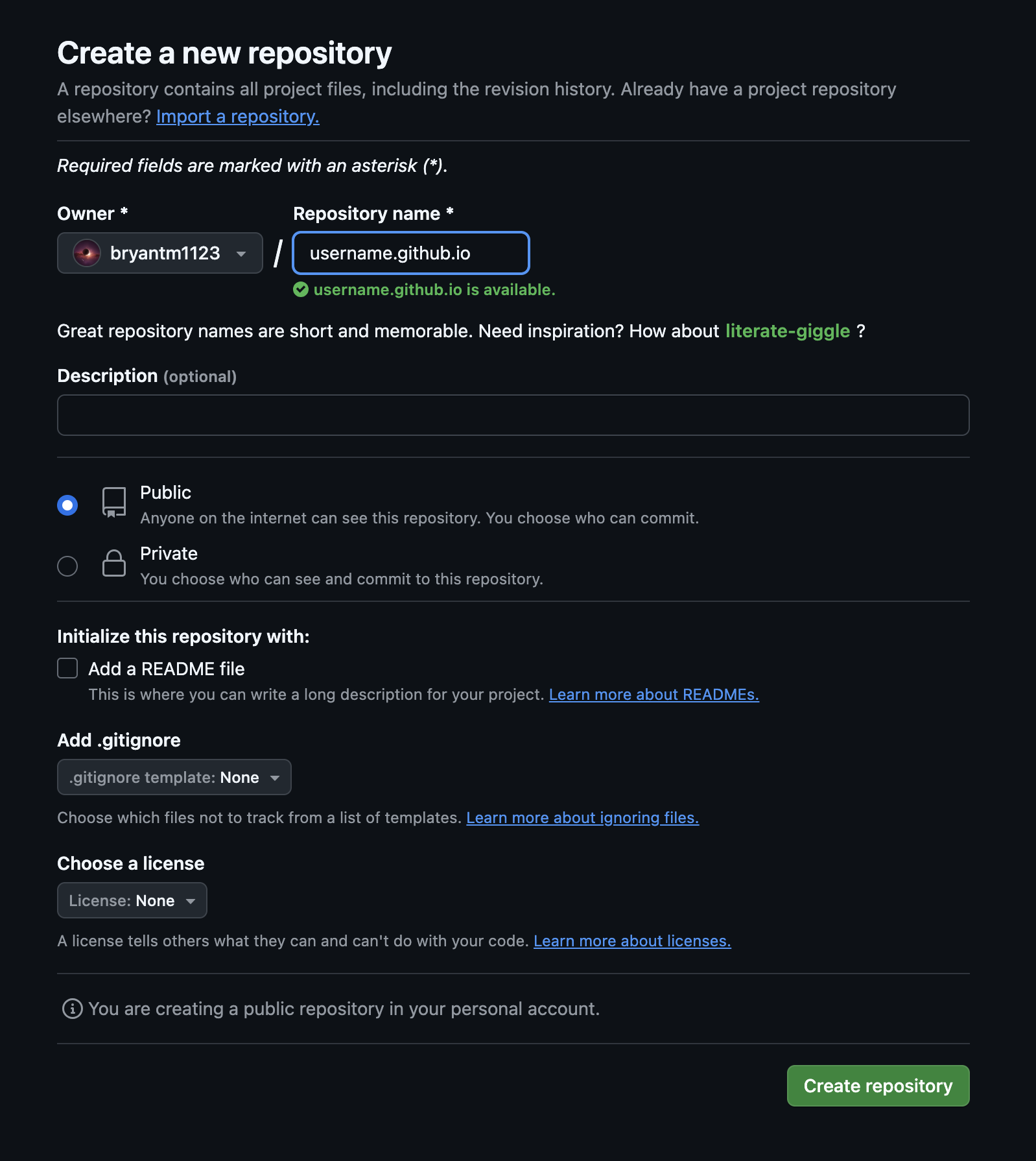new repository details