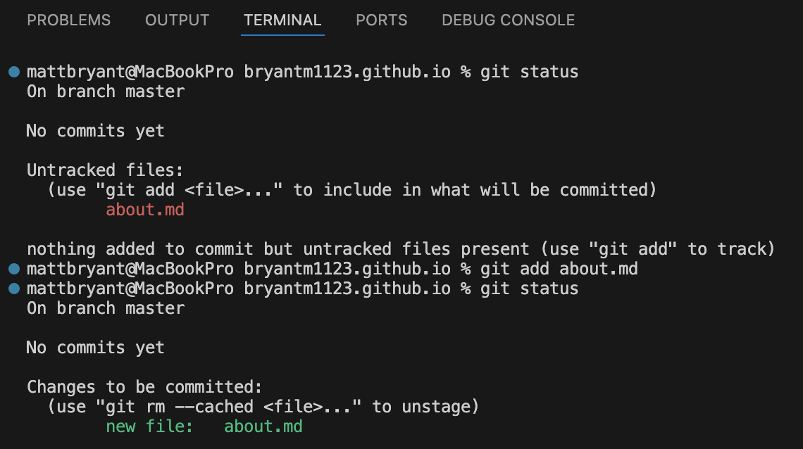 git status commit